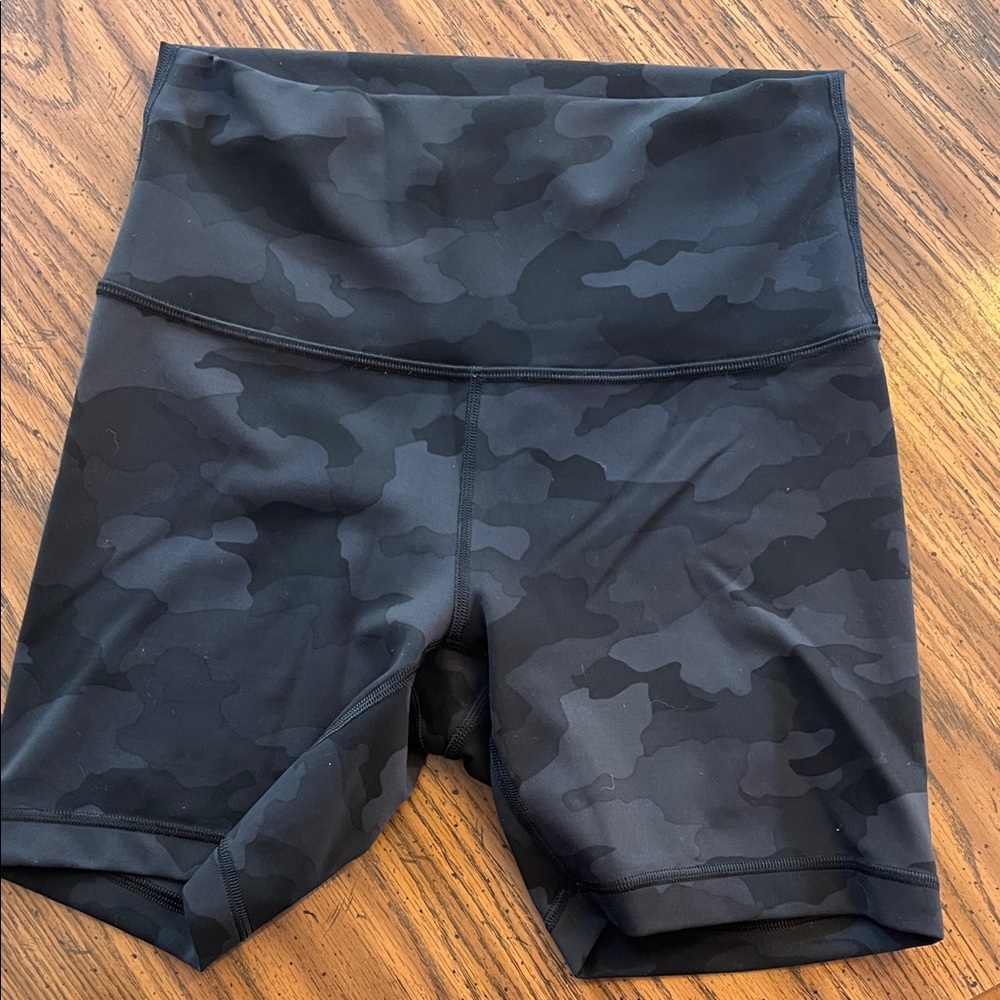 lululemon athletica Black Camo High-Rise Bike Shorts